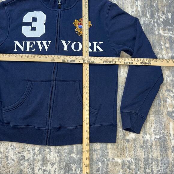 Robin Ruth New York 3 Navy Blue Zip Up Sweatshirt Large - Picture 3 of 8